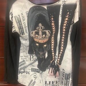 Black Panther Graphic Long Sleeve Top